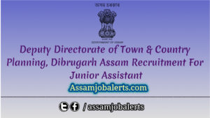 Directorate of Town & Country Planning, Dibrugarh Assam Recruitment