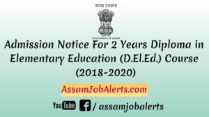 D.EI.Ed. ADMISSION IMPORTANT NOTICE FOR EXTENSION OF LAST DATE TO APPLY