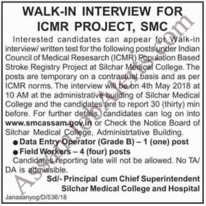 ICMR Data Entry Operator and Field Workers Recruitment
