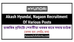 Akash Hyundai, Nagaon Recruitment Of Various Posts