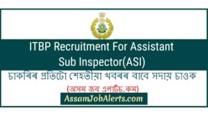 ITBP Recruitment For Assistant Sub Inspector(ASI)