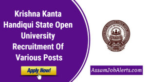 Krishna Kanta Handiqui State Open University Recruitment Of Various Posts