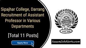 Sipajhar College Assistant Professor Recruitment