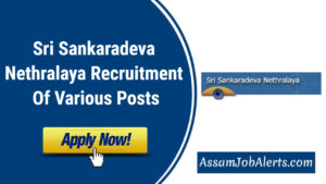 Sri Sankaradeva Nethralaya Recruitment Of Various Posts