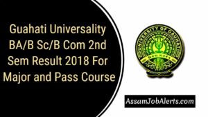 Guahati Universality BAB ScB Com 2nd Sem Result 2018 For Major and Pass Course