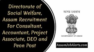 Directorate of Social Welfare, Assam Recruitment For Consultant