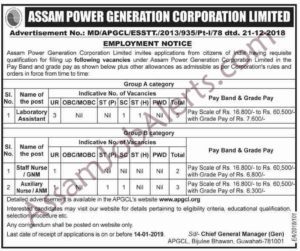 APGCL Recruitment For Lab Assistant, GNM and ANM