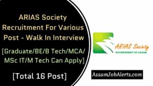 ARIAS Society Recruitment For Various Post
