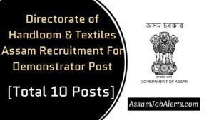 Directorate of Handloom & Textiles Assam Recruitment For Demonstrator Post
