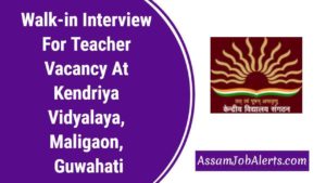 Walk-in Interview For Teacher Vacancy At Kendriya Vidyalaya, Maligaon, Guwahati