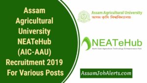 Assam Agricultural University NEATeHub (AIC-AAU) Recruitment 2019 For Various Posts.