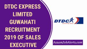 DTDC EXPRESS LIMITED GUWAHATI RECRUITMENT 2019 OF SALES EXECUTIVE