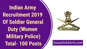 Indian Army Recruitment 2019 Of Soldier General Duty (Women Military Police)