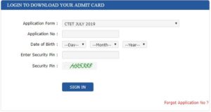 CTET Admit Card 2019
