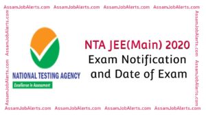 NTA JEE(Main) 2020 Exam Notification and Date of Exam