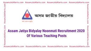Assam Jatiya Bidyalay Noonmati Recruitment 2020 Of Various Teaching Posts