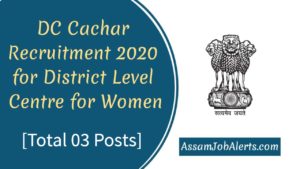 DC Cachar Recruitment 2020 for District Level Centre for Women