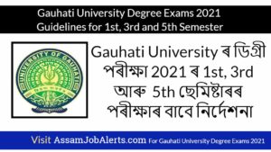 Gauhati University Degree Exams 2021 Guidelines