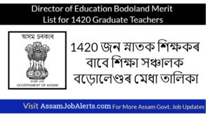 Director of Education Bodoland Merit List