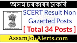 SCERT Result Non Gazetted Posts