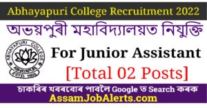 Abhayapuri College Recruitment 2022