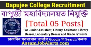 Bapujee College Recruitment 2022