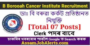B Borooah Cancer Institute Recruitment