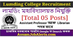 Lumding College Recruitment For Assistant Professor 