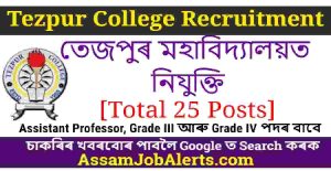 Tezpur College Recruitment