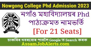 Nowgong College Phd Admission