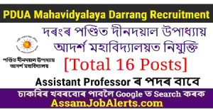 PDUA Mahavidyalaya Darrang Recruitment