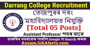 Darrang College Recruitment 2024