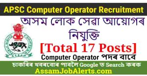 APSC Computer Operator Recruitment