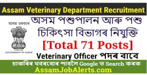 Assam Animal Husbandry and Veterinary Department Recruitment