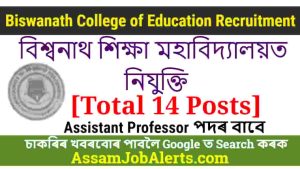 Biswanath College of Education Recruitment