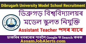 Dibrugarh University Model School Recruitment