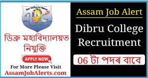Dibru College Recruitment