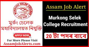 Murkong Selek College Recruitment