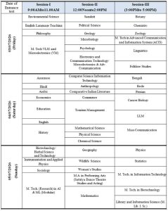 Exam Schedule